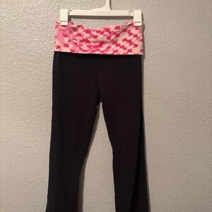 Y2K Everlast Women's Leggings with Fold over Pink Patterned Waistband